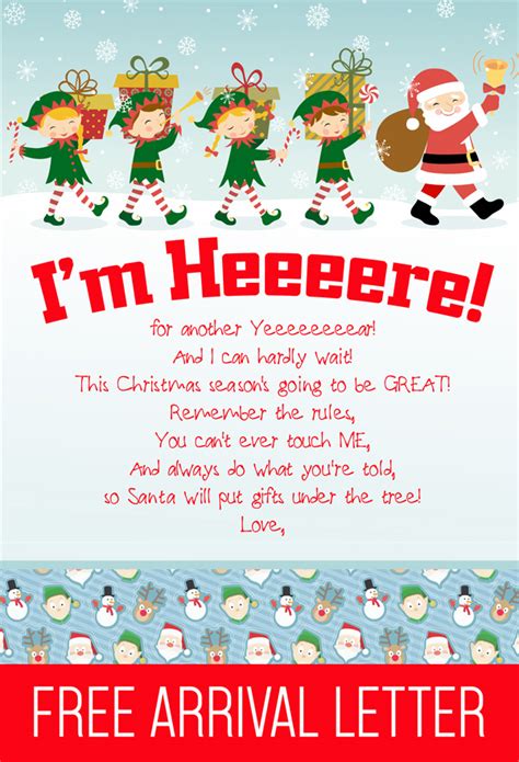 Elf on the Shelf Arrival Letter Printable