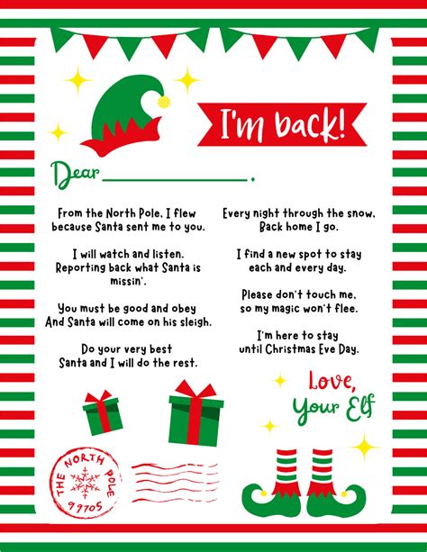 Elf on the Shelf Arrival Letter Template Free Printable