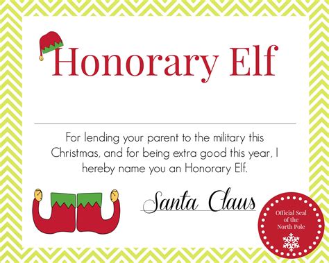 Elf on the Shelf Certificate Template