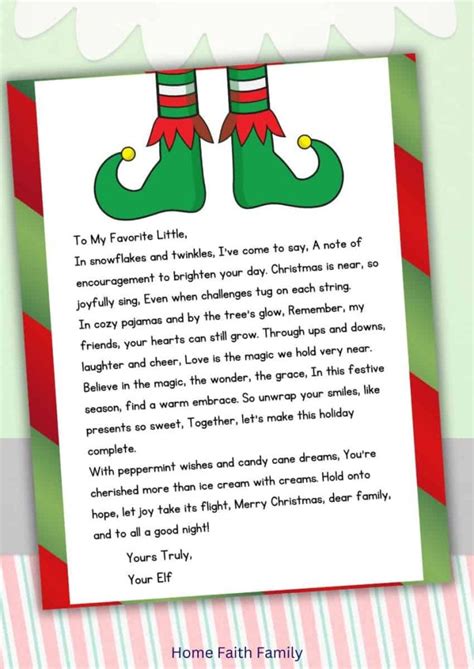 Elf on the Shelf Encouragement Letter