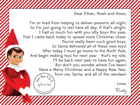 Elf on the Shelf Goodbye Letter Template Microsoft Word