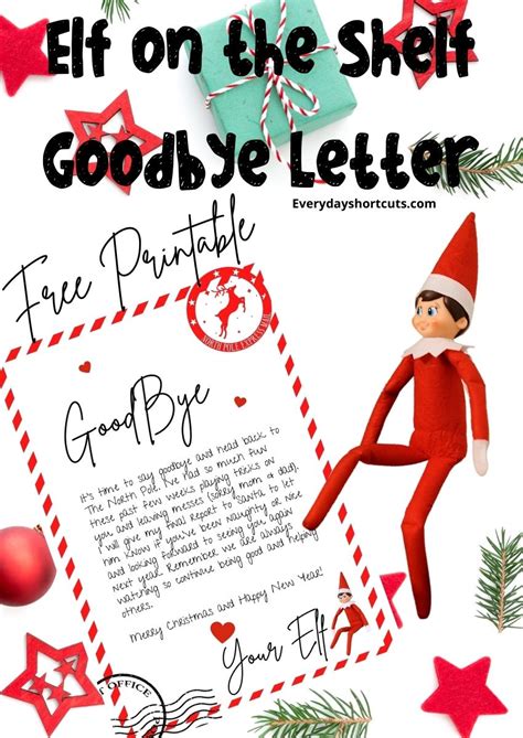 Elf on the Shelf Goodbye Letter Template Word