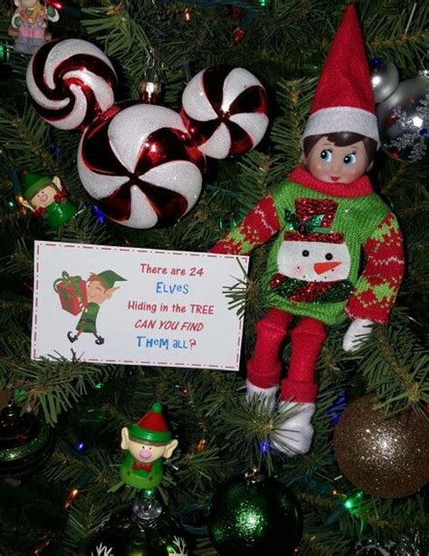 Elf on the Shelf Hiding in a Christmas Tree