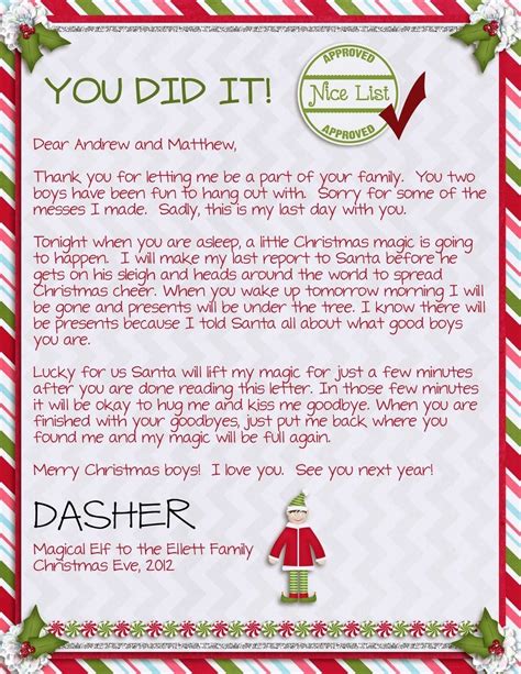 Elf on the Shelf Letter Ideas 10