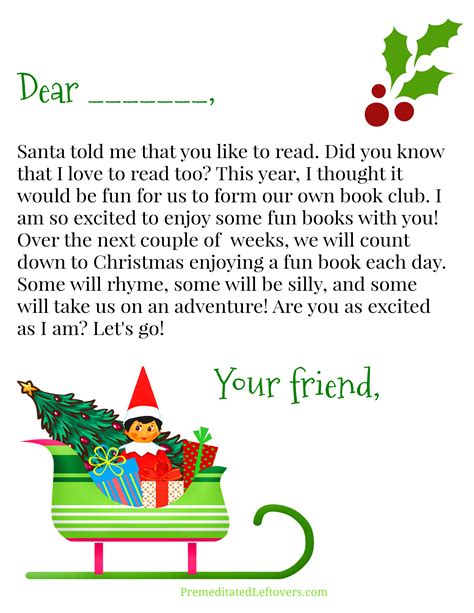 Elf on the Shelf letter ideas