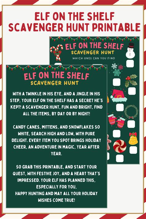 Elf on the Shelf Scavenger Hunt Printables