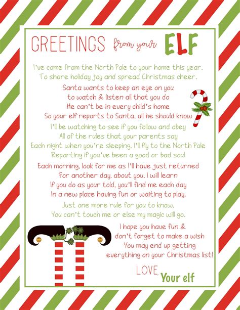 Elf on the Shelf Welcome Letter Template