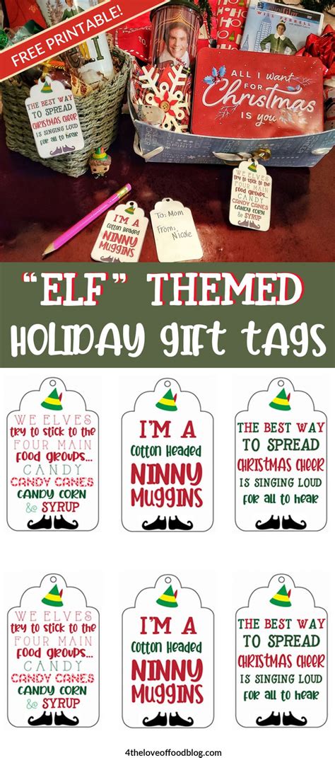 Elf-themed gift tags