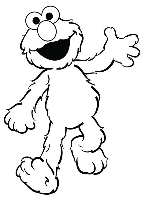 Elmo coloring page with a big smile