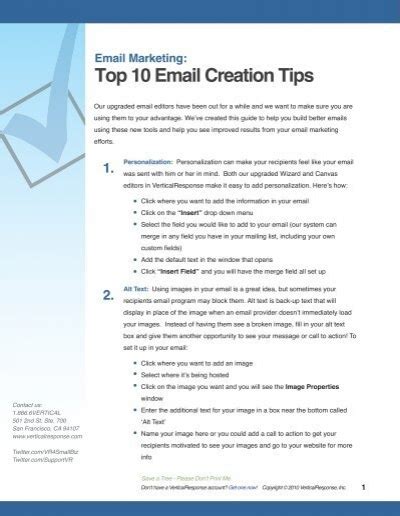 Email Creation Tips