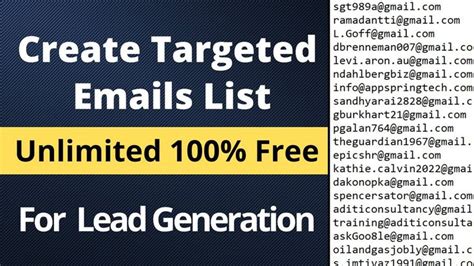 Email list generation methods