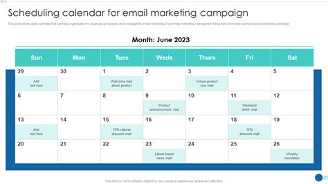 Email Marketing Calendar Template in Excel