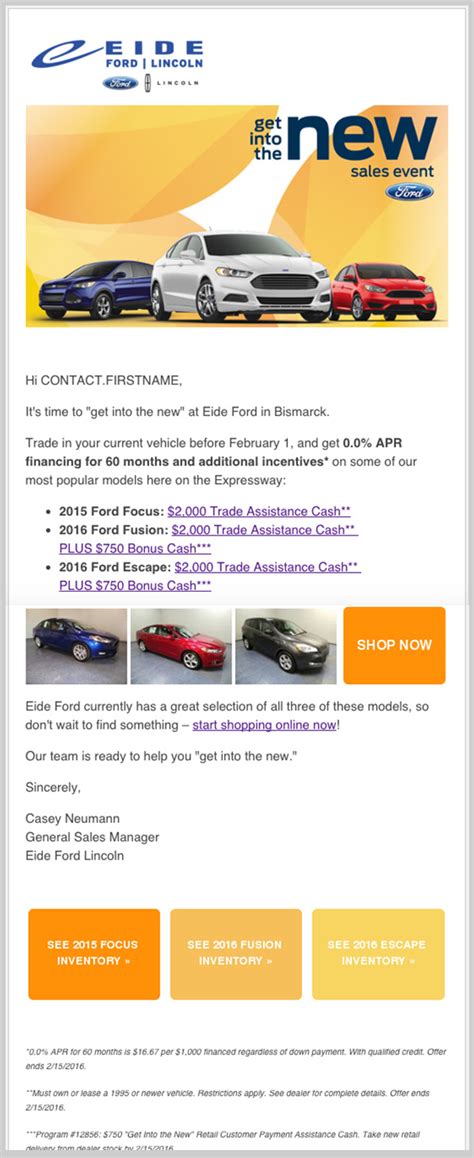 Email marketing for car sales