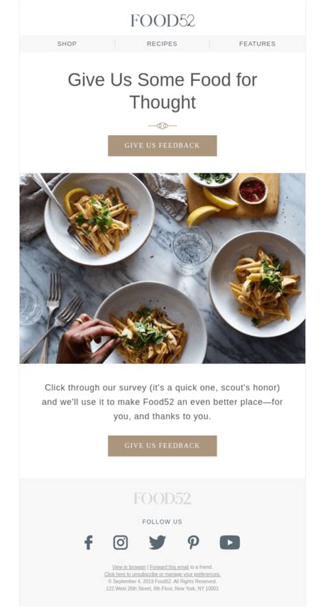 Email support for Food 52 customers