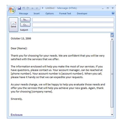 Email Template Word