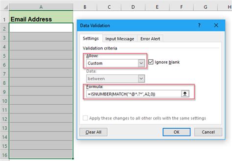 Email Validation Excel Formulas