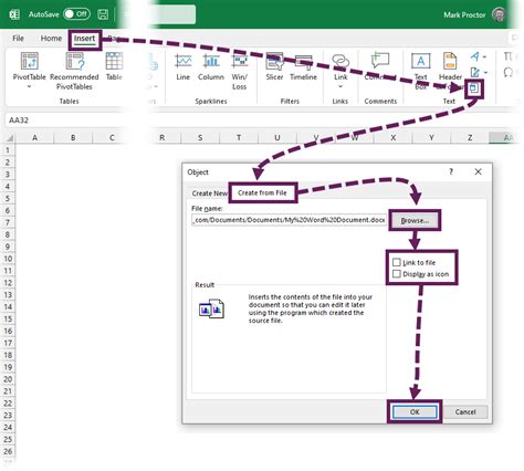 embedding excel in word document image 10