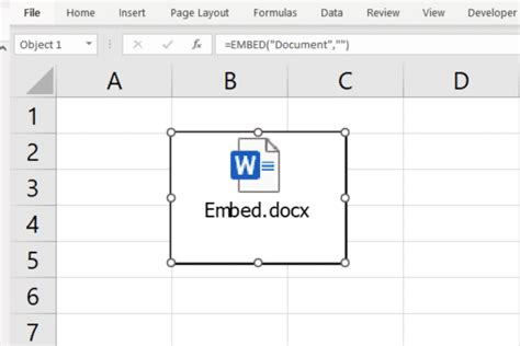 Embedding Excel in Word