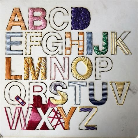 Embroidery letter template alphabet