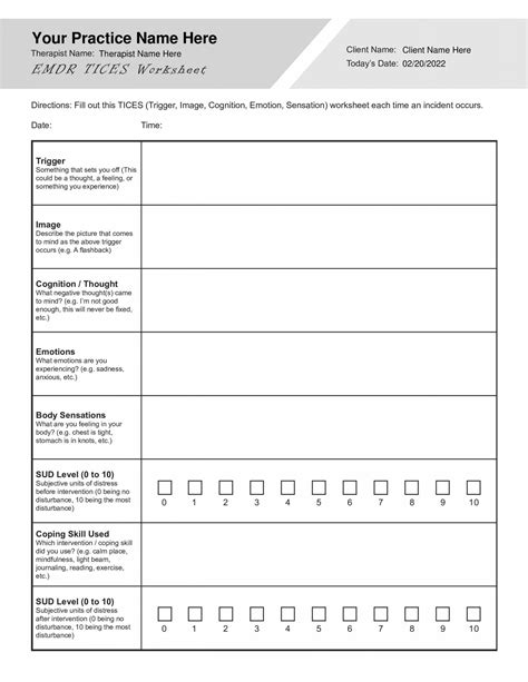 EMDR Worksheets for Anxiety