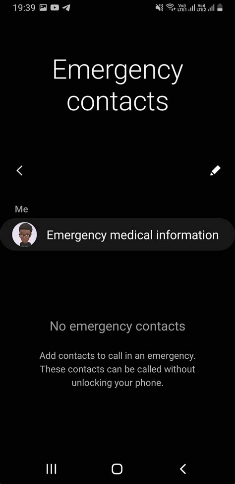 Emergency Contacts Screenshot