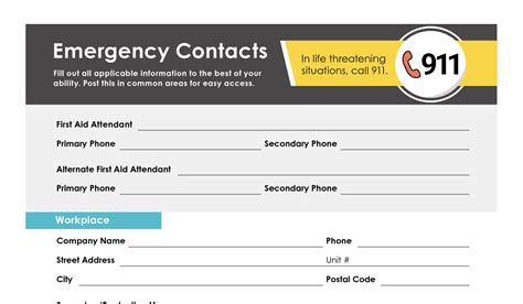 Emergency contacts and information