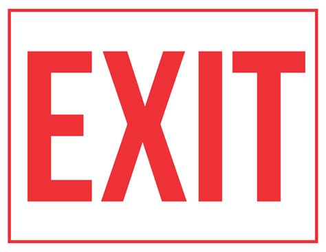 Emergency Exit Sign Printable