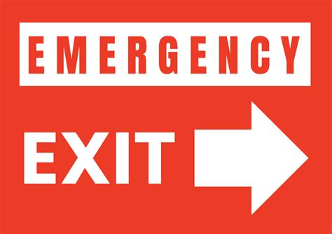 Emergency Exit Sign Template