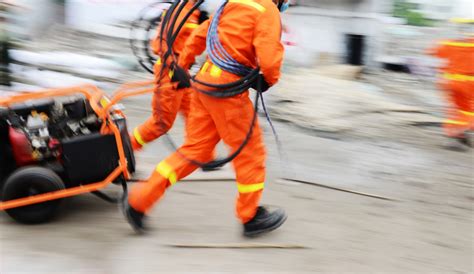 Emergency management professionals responding to a disaster