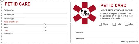 Emergency Pet ID Card Template