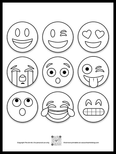 Emoji Coloring Printables for Kids' Learning