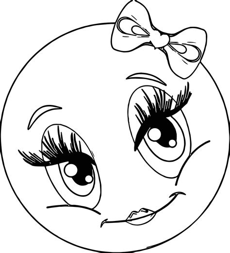 Emoji Faces Coloring Pages for Girls