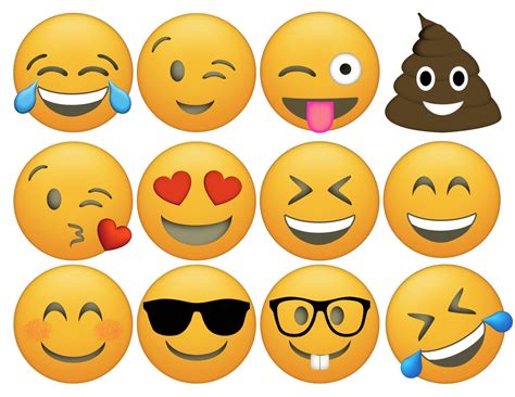 Emoji printable faces with different designs and styles