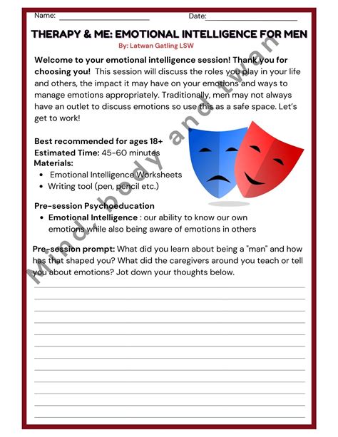 Emotional Intelligence Worksheet for Kids