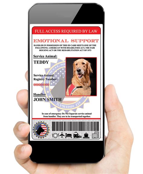 Emotional Support Dog ID Card Example Template