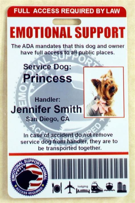 Emotional Support Dog ID Card PDF Template