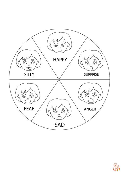 Emotions Wheel Coloring Page