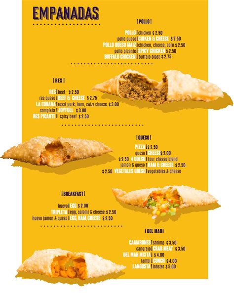 Empanadas Menu