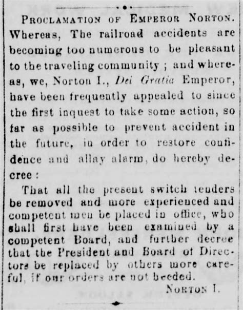 Emperor Norton's Railroad Project