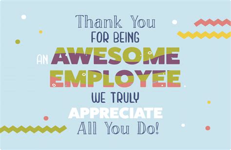 An employee appreciation printable on a desk