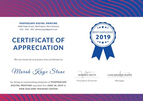 Employee Appreciation Day Certificate Template