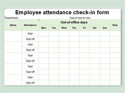 Employee Attendance Template