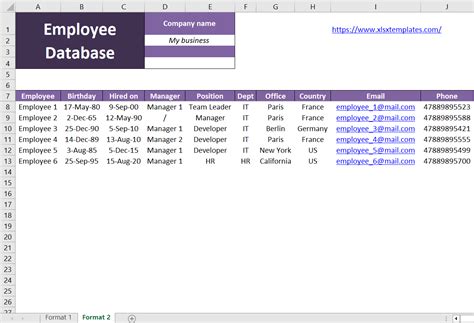 Employee Database Template Benefits