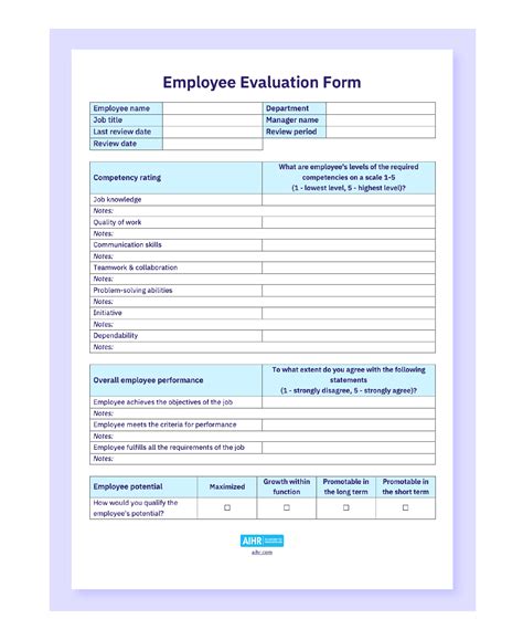 Employee Evaluation Forms