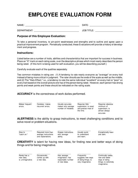 Probationary Period Review Form Example