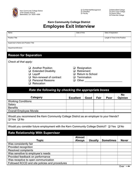 Employee Exit Interview Template