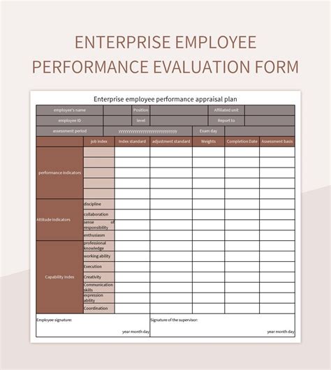 Employee Performance Evaluation Template