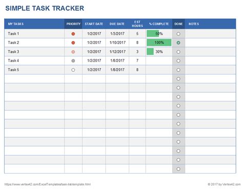 Employee Task Tracker Template Example