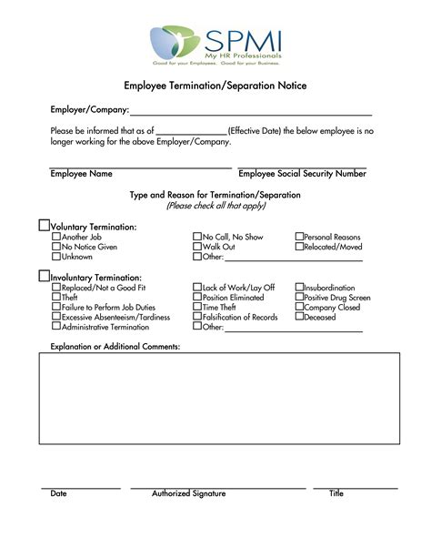 Employee Termination and Separation Template