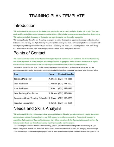 Employee Training Template Word Document